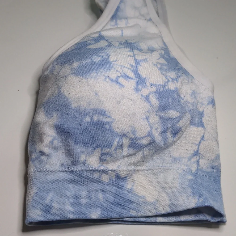 Jockey bralette, white and blue tie-dye, size medium - Picture 5 of 5